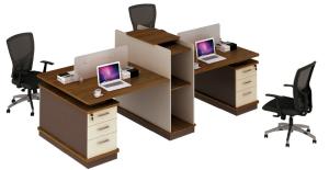 Quality modern melamine 4 seater office workstaion table furniture wholesale