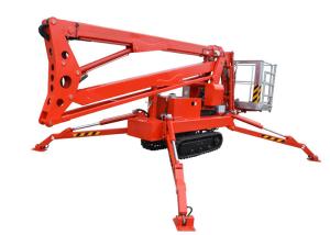 Quality Wired Remote Control Hydraulic Boom Lift , High Strength Steel Articulating Boom Lift wholesale