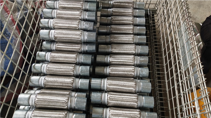 Car / Truck Component Id 57mm Braided Exhaust Flex Pipe With Nipple