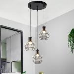 Retro industrial geometric pendant lights iron indoor lighting restaurant coffer