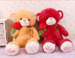 Cute Giant Red Teddy Bear Stuffed Animal Toys With Rose Flower Jumbo 80cm