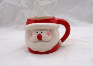 Quality Holiday Christmas Ceramic Santa Face Mugs , 3D Strong Dolomite Coffee Mug wholesale