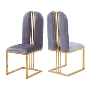 Quality OEM 44x50x103cm Modern Velvet Dining Chairs With Stainless Steel Legs wholesale
