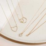 Stunning 18K Gold Dainty Romantic Heart Necklaces
