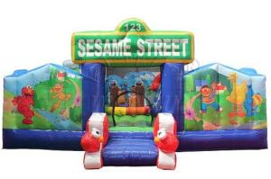 Quality Sesame Street Inflatable Bounce House , Commercial Inflatable Bouncer wholesale