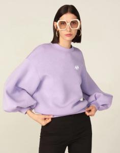 Quality Woman Cotton Mix Cutout 260gsm Oversized Graphic Sweatshirt Casual Stand Collar Pullovers Long Sleeve wholesale