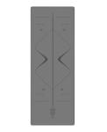 Rubber Yoga Mat Body alignment lines Non-Slip Fitness pad Grey- Light Color