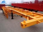 3 Axles 40 Tons Skeletal Container Trailer , Semi Trailer Storage Containers 40