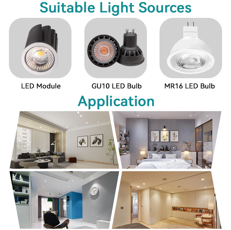 Dual-head GU10 MR16 Commercial Adjustable Recessed Spotlight Downlight Frame