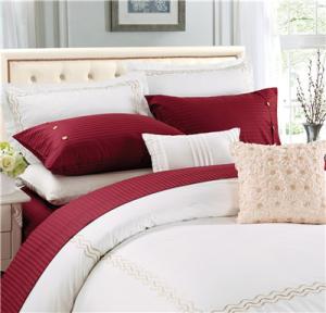 Quality Sateen Stripe Polyester Cotton Egyptian Cotton 4pcs Bedsheets wholesale
