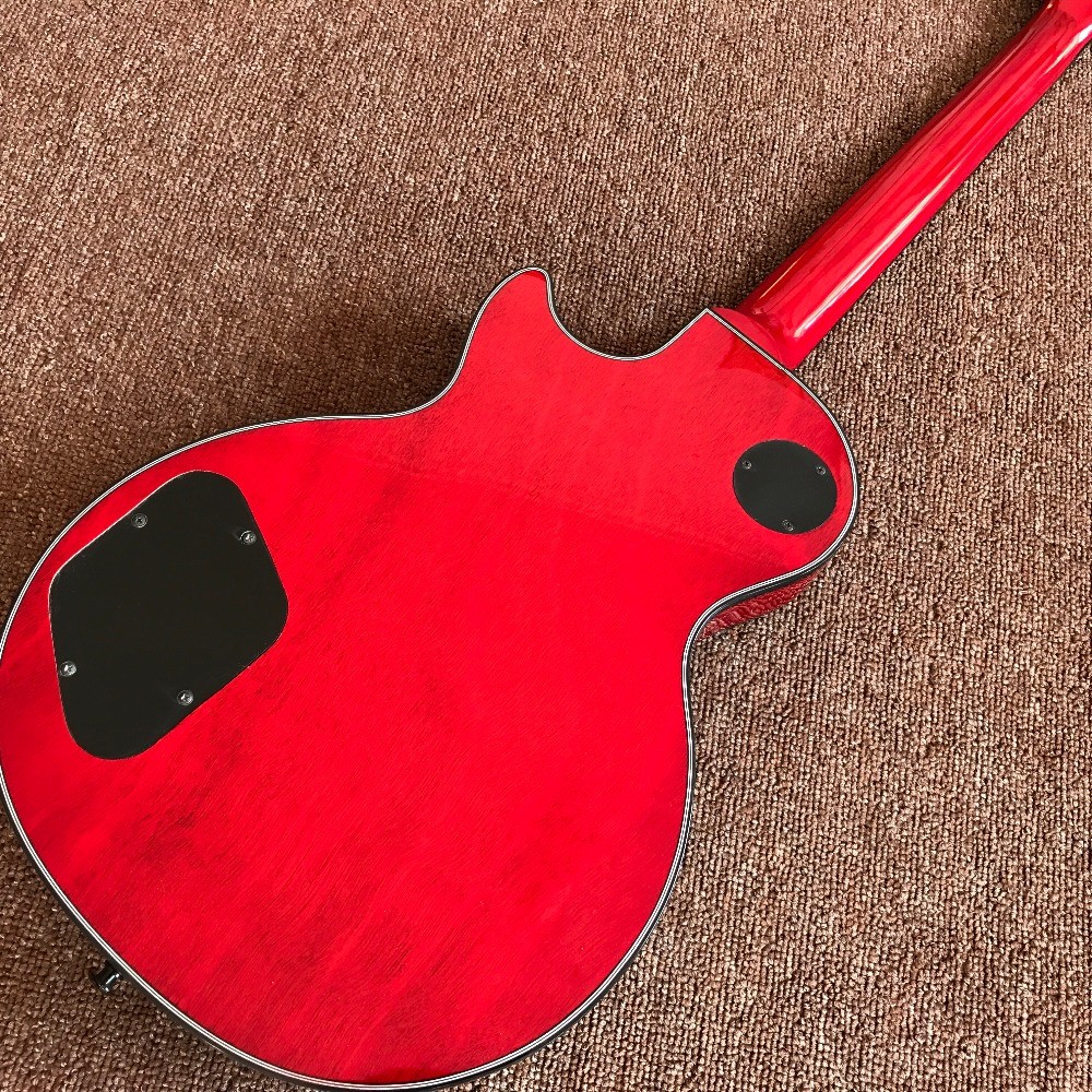 New custom Electric guitar Hot Selling red color Electric Guitar 6 Strings Guitars with black binding and black hardware