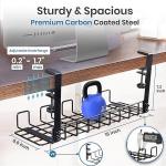 3mm Thickness Carbon Steel Adjustable Under Desk Cord Wire Management Tray No