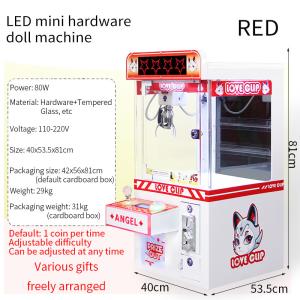 Quality Red Coin-Operated LED Desktop Hardware Claw Arcade Machine wholesale