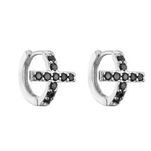 Quality Contemporary Sterling Silver Jewelry Hoop Earrings Mens Diamond Cross Earrings OEM ODM wholesale