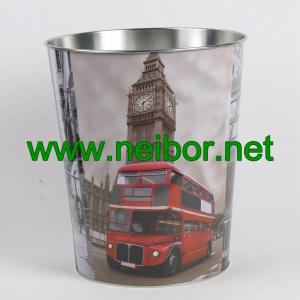 Quality London Bus big ben telephone booth design metal tin storage bucket storage container wholesale