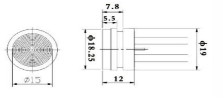 19mm 10VDC Powered Mems Silicon Piezoeletric Pressure Sensor for Air and Liquid