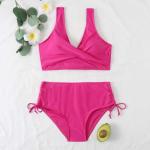 Bandeau Swimming Suits Bikini Stylish Comfortable Beachwear for Women pure color