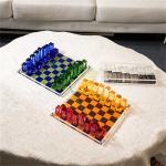 Custom Colorful Outdoor International Luxury Lucite Chess Set Luxury