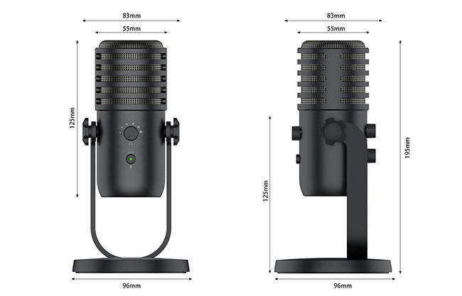 48Khz USB Condenser Microphones 24Bit With 14mm Diaphragm