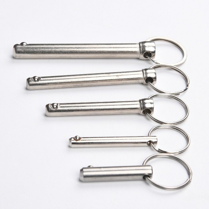 Stainless Steel Shaft Plunger Push Button Handle Spring Loaded Quick-Release Ball Lock Pin with Steam Oxide Nitride Finish
