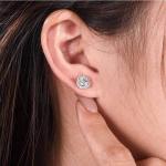 925 Sterling Silver Hip Hop Custom Moissanite Jewelry Stud Earrings 2ct Diamond