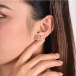 Platinum Moissanite Stud Earrings 1 Ct Diamond Anniversary Jewelry