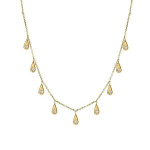 Quality Handmade White Cubic Zircon Teardrop Necklaces for Women Jewelry wholesale