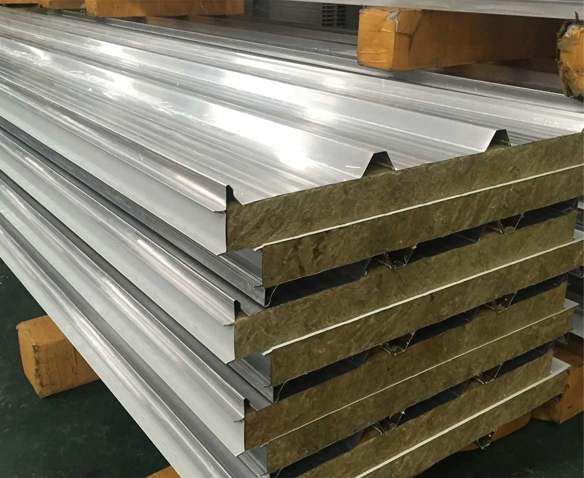 coral wool core Sandwich Board Stainless Steel Corrugated Sheet insulation plate manufacturer supplier best price
