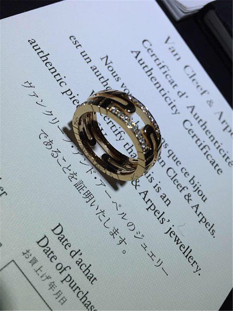 Luxury jewe factory parentesi series ring 18k white gold yellow gold rose gold diamond ring