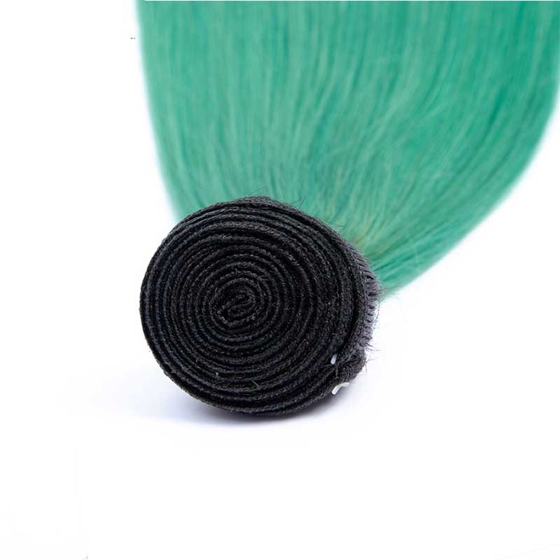 #T1B/Green Straight Remy Human Hair Bundles Sew In Weave Bundles Brazilian Bundle Deals