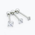 Clear Round Zircon Stone Ear Piercing Jewellery 18G For Girls