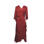 Women Viscose Satin Party Dress Christmas Clothes