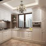 Self Assemble Wood Kitchen Furniture Waterproof Cupboard with Faucet Accessories