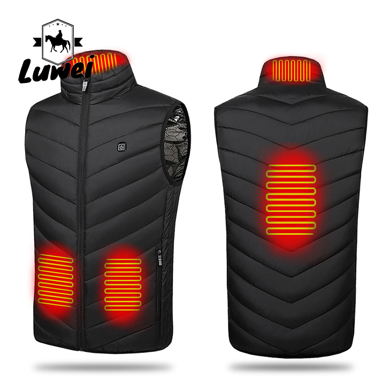 Sleeveless Coat Heated Lightweight Rechargeable Collar Waistcoat Utility Usb Power Heating Quilted Men's Vests