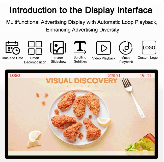Fullscreen 75" 85" 4K LCD Advertising Display For Indoor Screen Advertising
