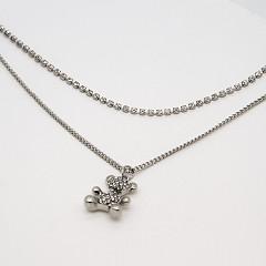 Quality Charm Choker Necklace Set Diamond Silver Chain Necklace 44mm - 47mm For Men wholesale