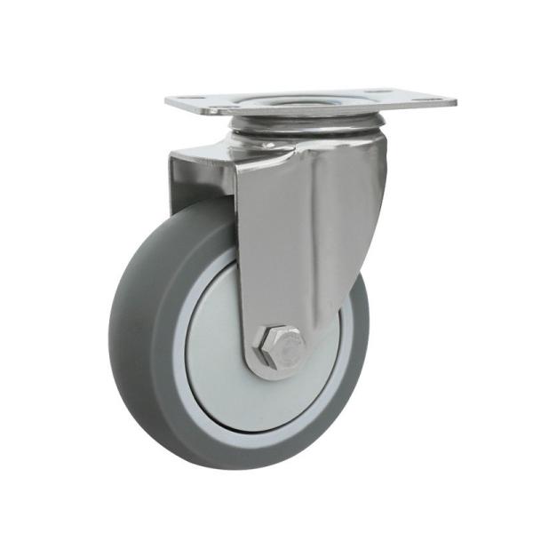 Trolley Furniture Swivel Caster Wheel with 32mm Thickness TPR Soft Grey Rubber