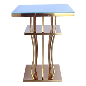 Quality Optional Color Glass Top Bar Table Stainless Steel Gold Bar Furniture wholesale