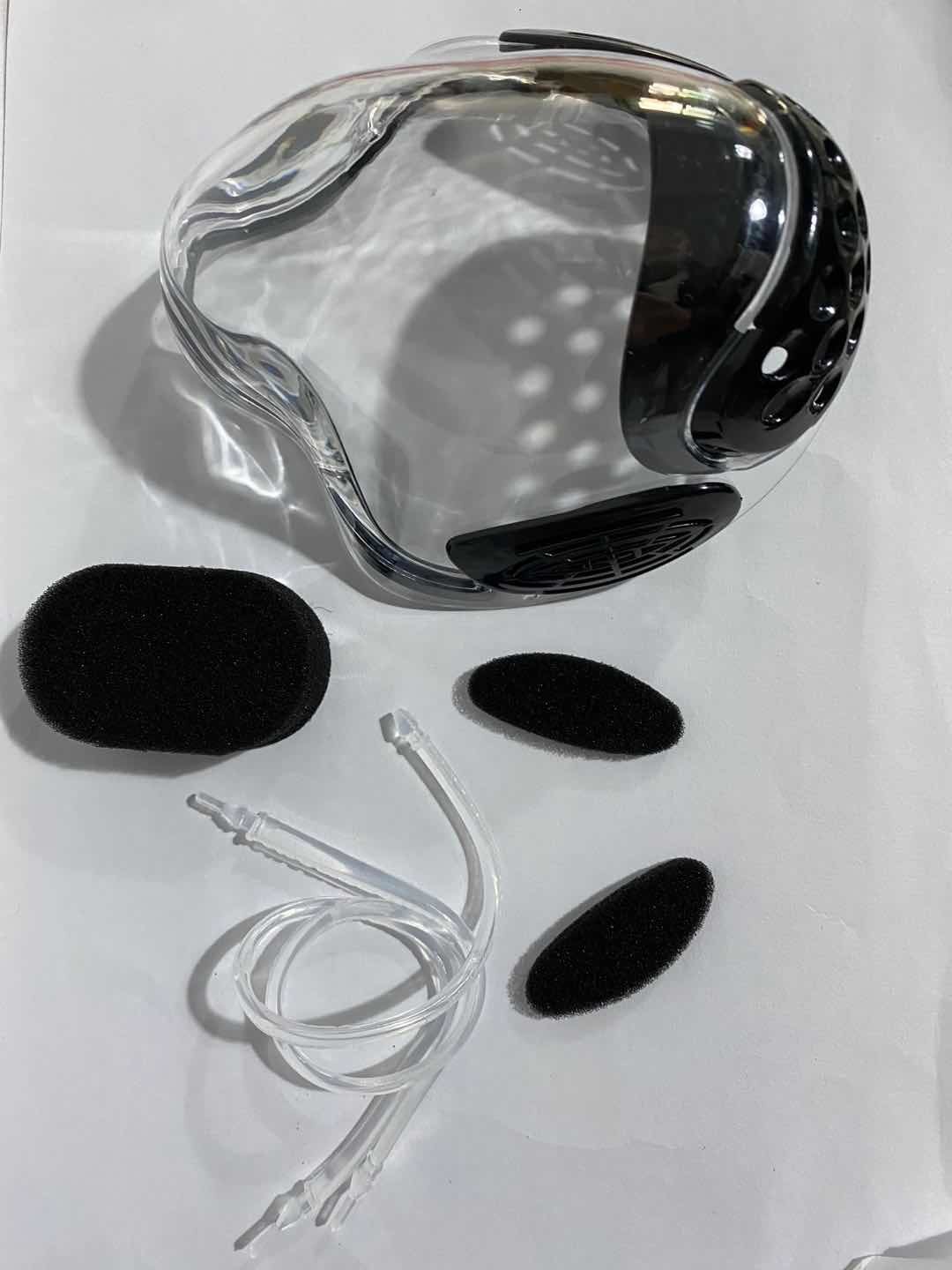reusable anti-fog face shield or breathable face cover with transparent cover or clear shield with visible expression