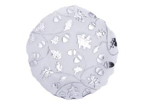Quality Embossed Round Charger Crystal Glass Plates Aluminium Painting 32cm wholesale
