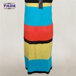 Girls spaghetti strap casual rainbow long elegant summer a line skirt printed