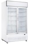 410L upright double door frost free fan cooling display beverage cooler/glass