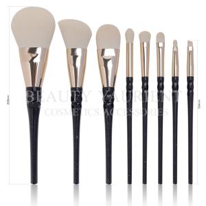 Quality Plastic Handle Soft 8 Piece Makeup Brush Set Aluminium Ferrule Cosmetic Brush Sets wholesale