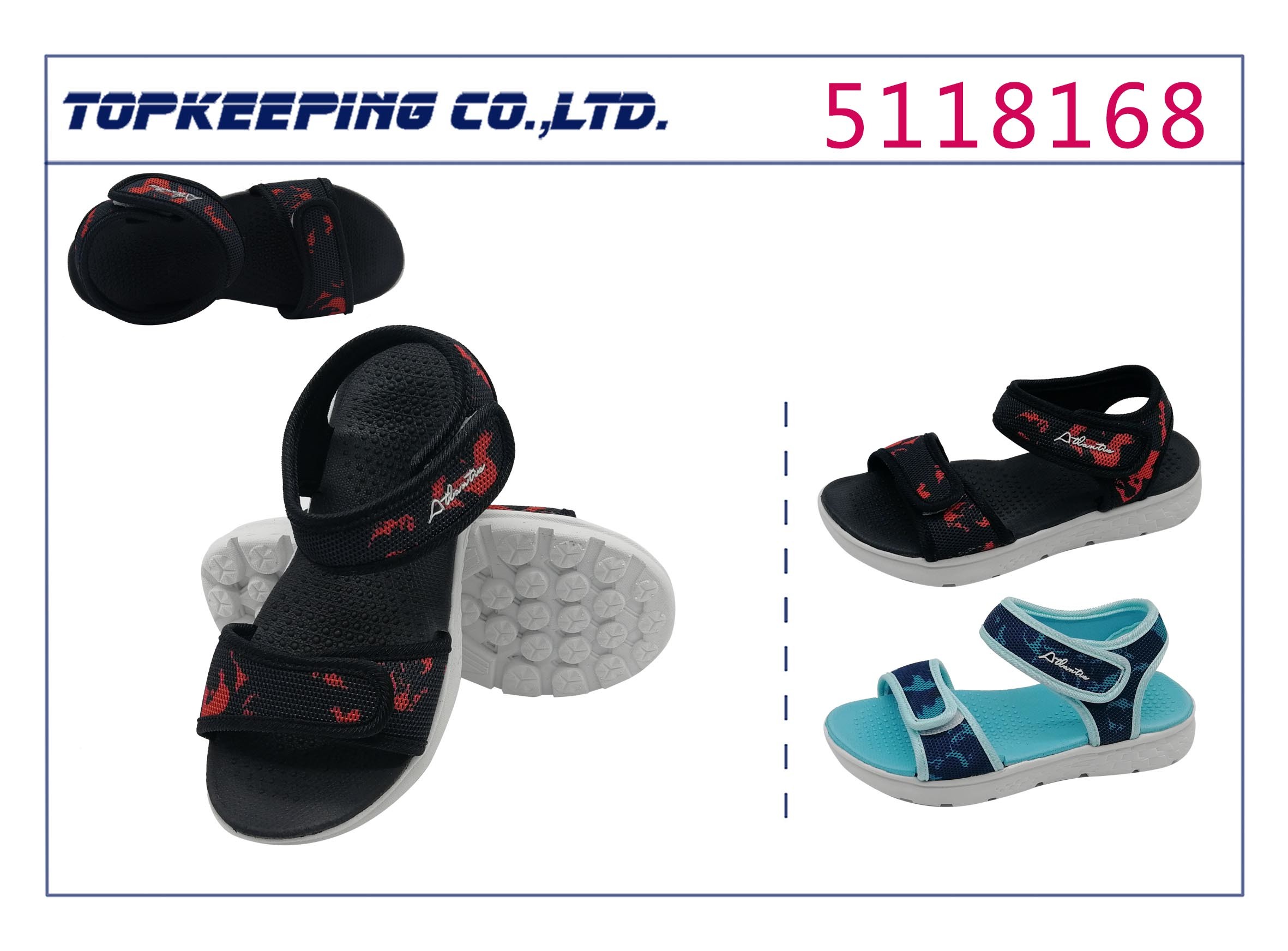 Summer Outdoor Sports Kids Eva Sandals Black Blue Waterproof
