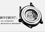 KINYUED oem waterproof custom logo leather fashion tourbillon skeleton wrist