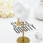 Rose Gold / Pink Faux Pearl Earrings 18mm Ball Gold Pearl Hoop Earrings