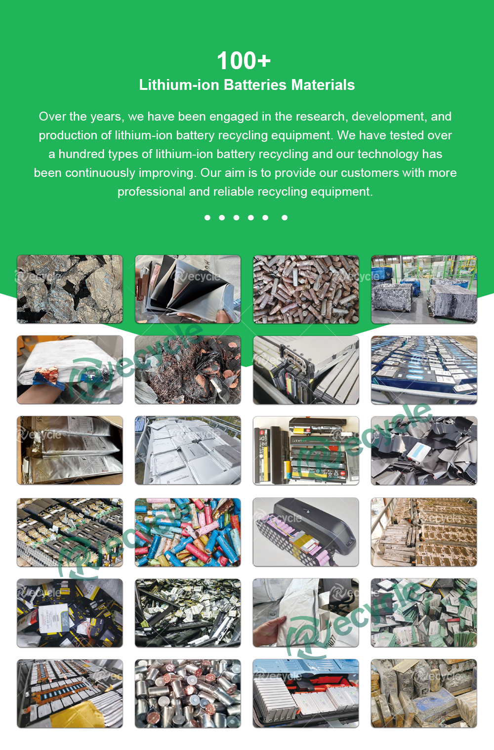Refuse Collector Lithium Ion Battery Recycling Machine 300KG/H