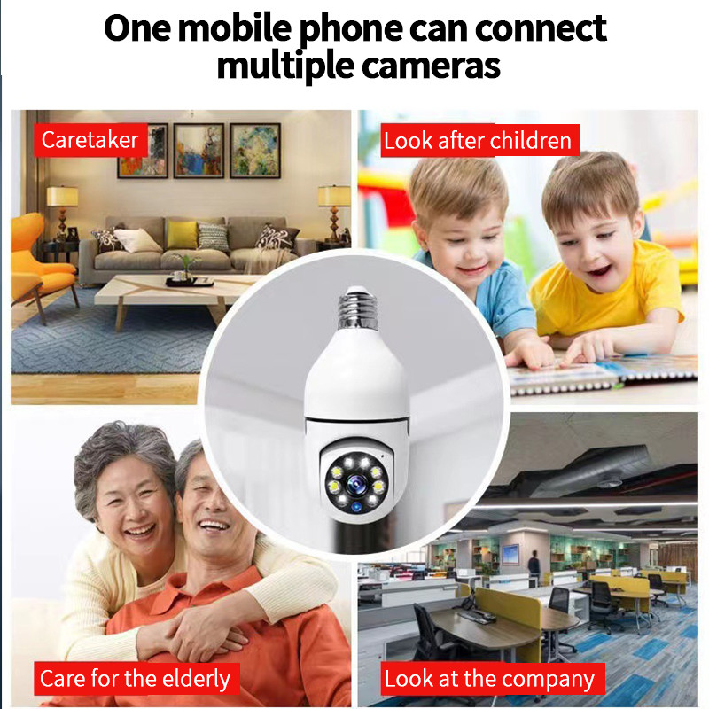 Tuya Wifi 3mp Bulb IP Camera Full HD Smart Home Security Wireless Camera With Light
