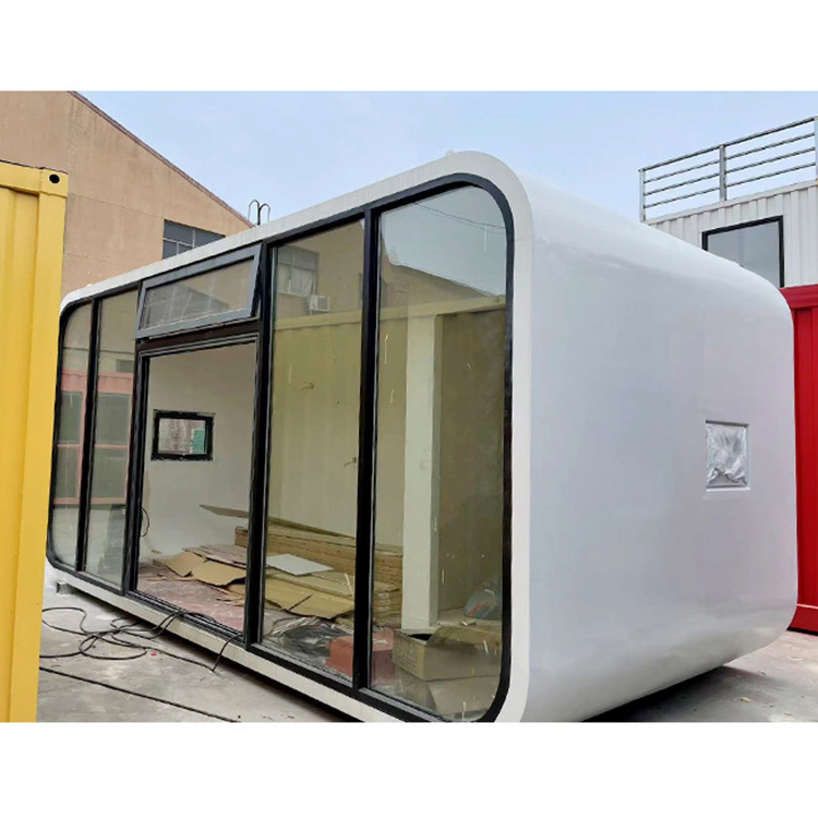 Luxury White Space Capsule Steel Prefab Home Apple Cabin Container House for Camping