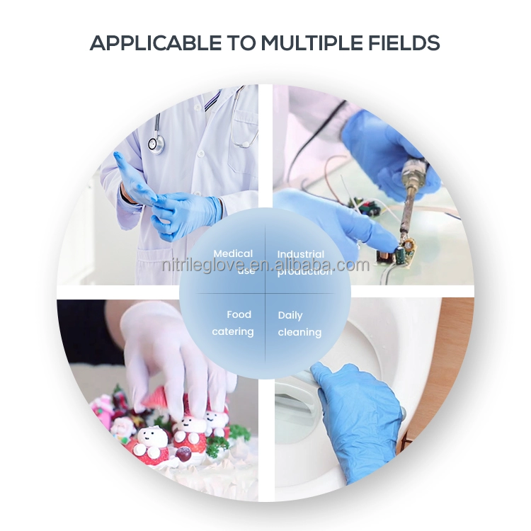 Medical Examination Disposable Nitrile Gloves Nitrile Coated Gloves